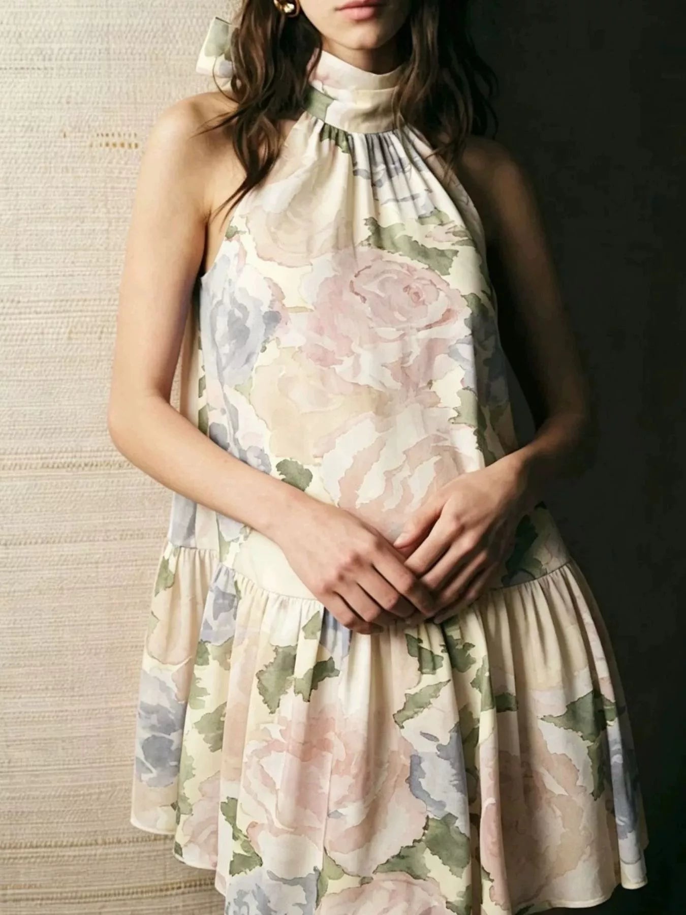 Full Size Floral Print Sleeveless Mini Dress Plus Size