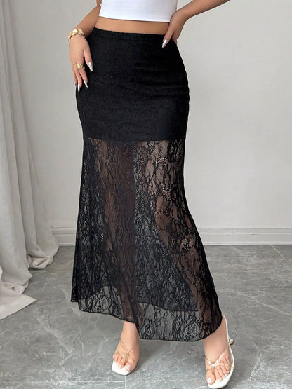 Lace Mermaid Maxi Skirt