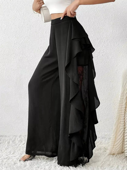 Ruffled Wide Leg Pants