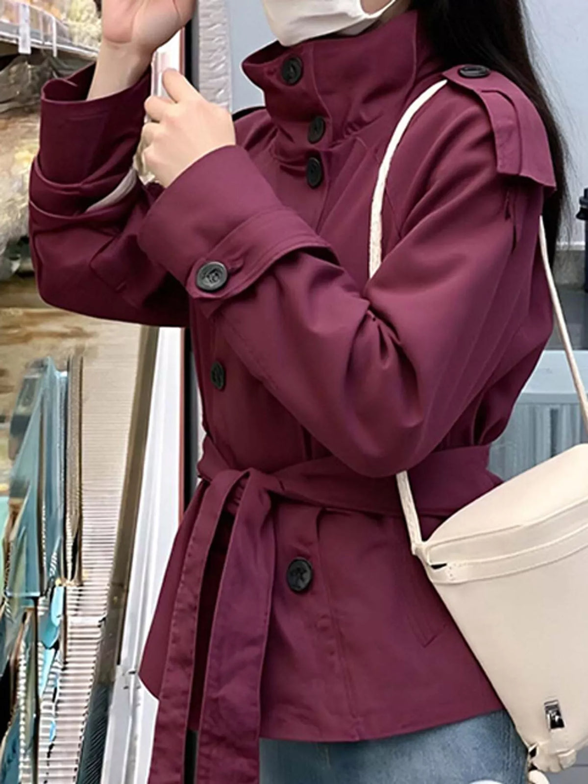 Full Size Double-Breasted Belted Trench Outerwear Plus Size