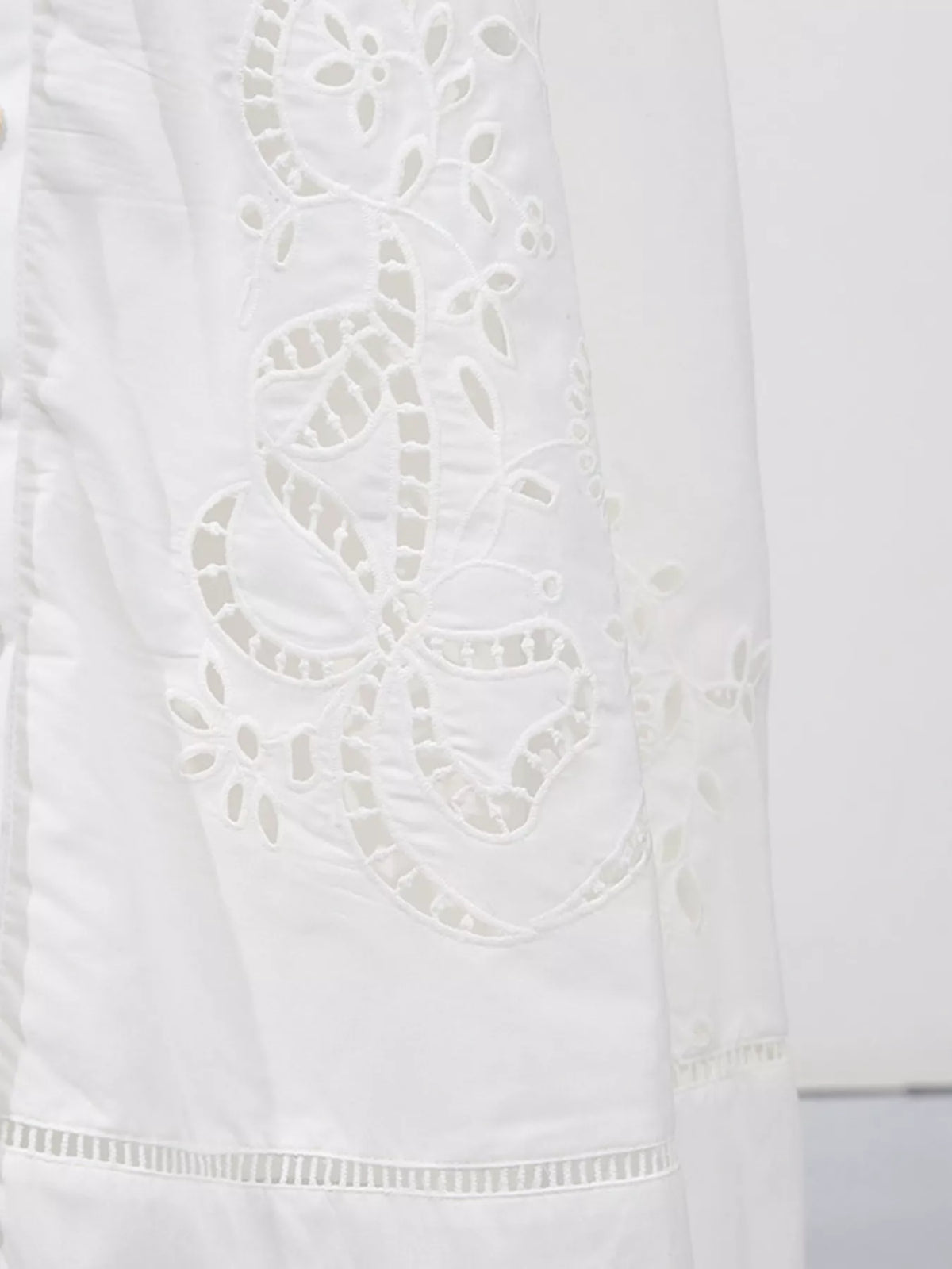 Sleeveless Eyelet Embroidered Button-Down Midi Dress