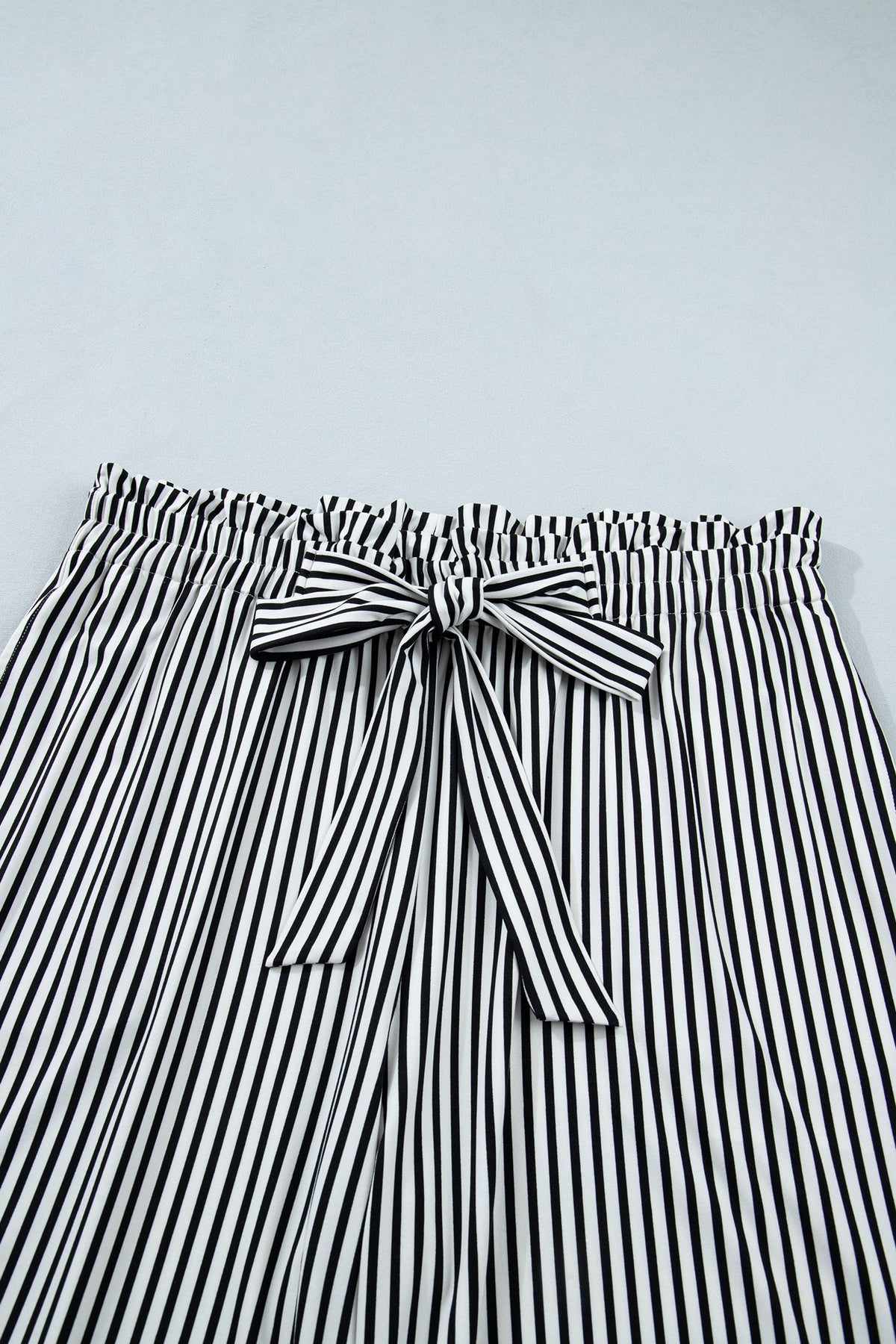 Black Stripe Plus Size Loose Straight Casual Pants