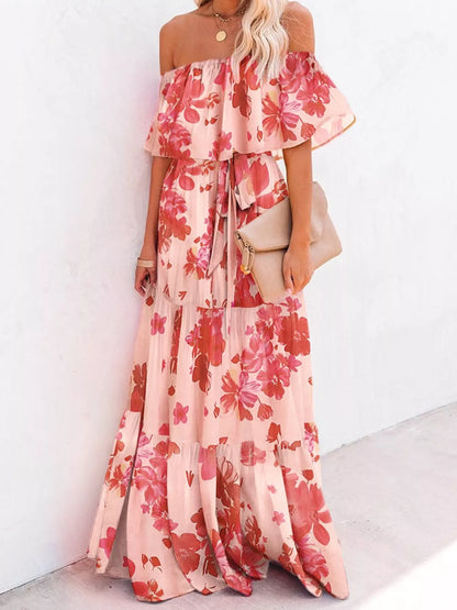 Full Size Off-Shoulder Tiered Maxi Dress Plus Size
