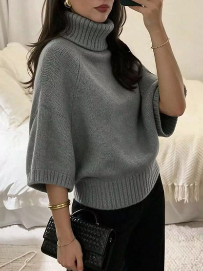 Turtleneck Batwing Sleeve Sweater