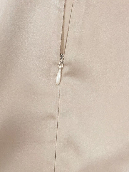 Long Sleeve Satin Ruched Midi Dress