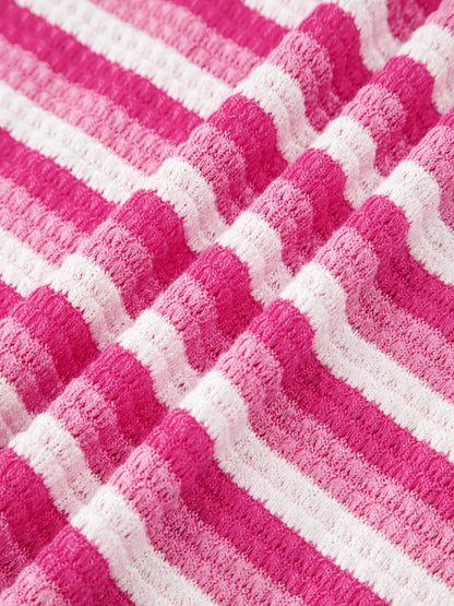 Textured Knit Short Sleeve Crossed Detail Tee