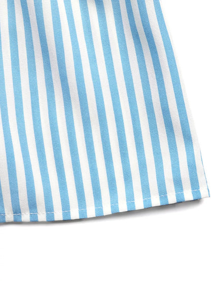 Striped Sleeveless Tiered Midi Dress