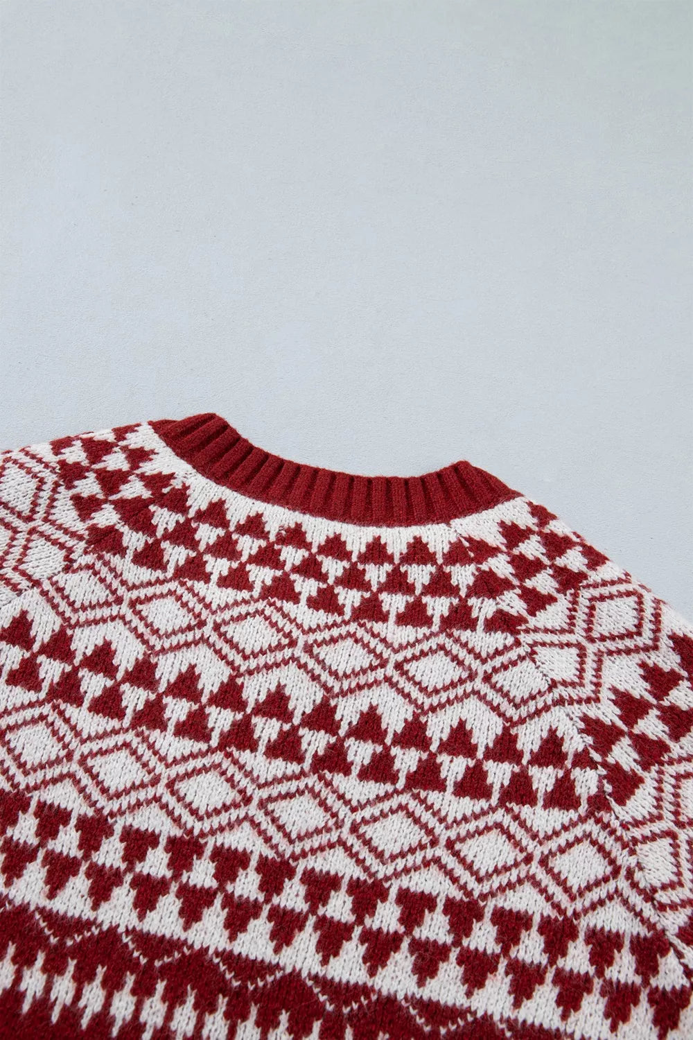 Geometric Print Button Front Long Sleeve Knitwear Cardigan