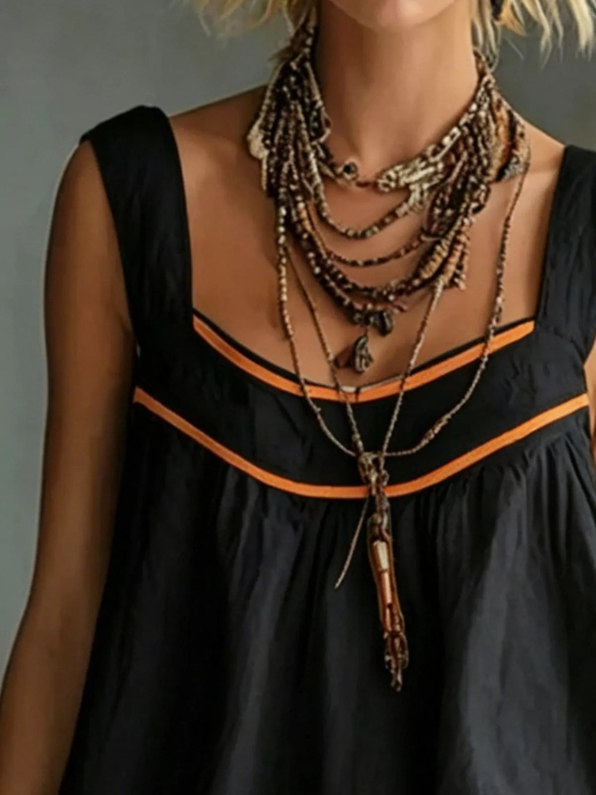 Full Size Sleeveless Tiered Mini Dress Plus Size