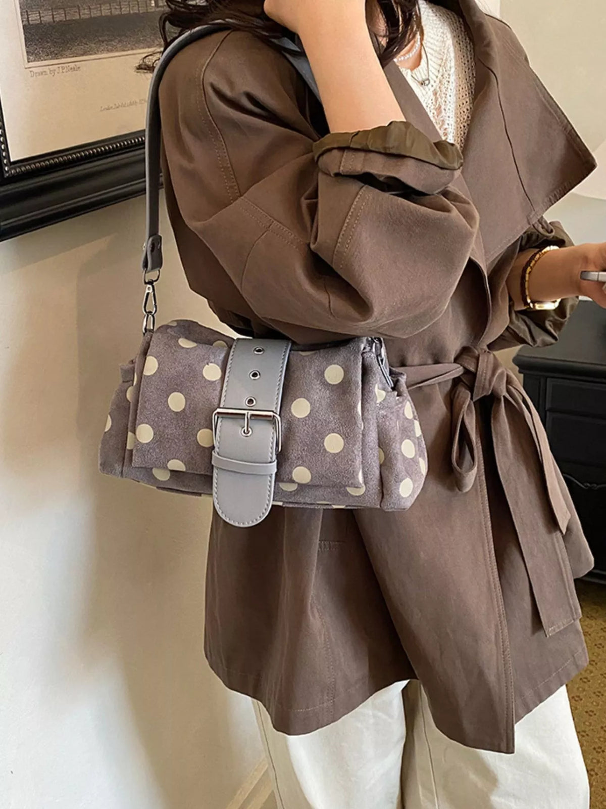 Vintage Polka Dot Shoulder Bag