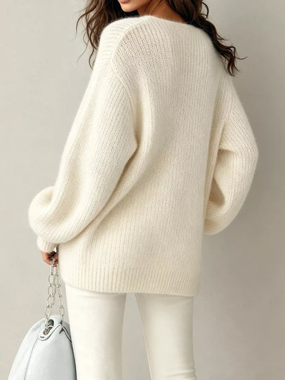 Quarter Zip Dropped Shoulder Sweater
