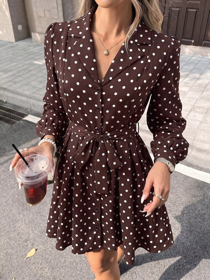 Hedvika's Polka Dot Long Sleeve Shirt Dress