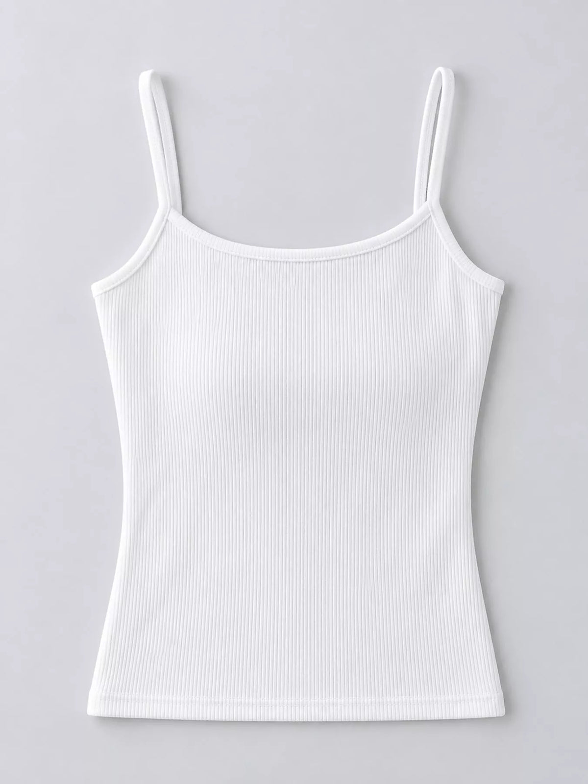 Slim-Fit Ribbed Square Neck Cami Top
