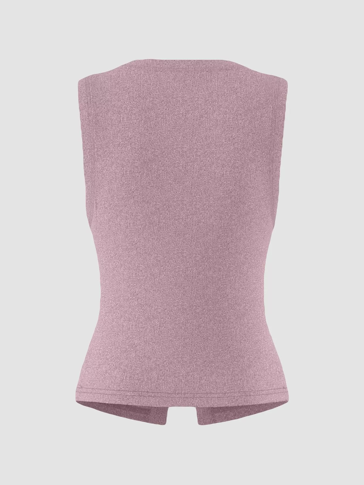 Ribbed Button-Front Sleeveless Tank