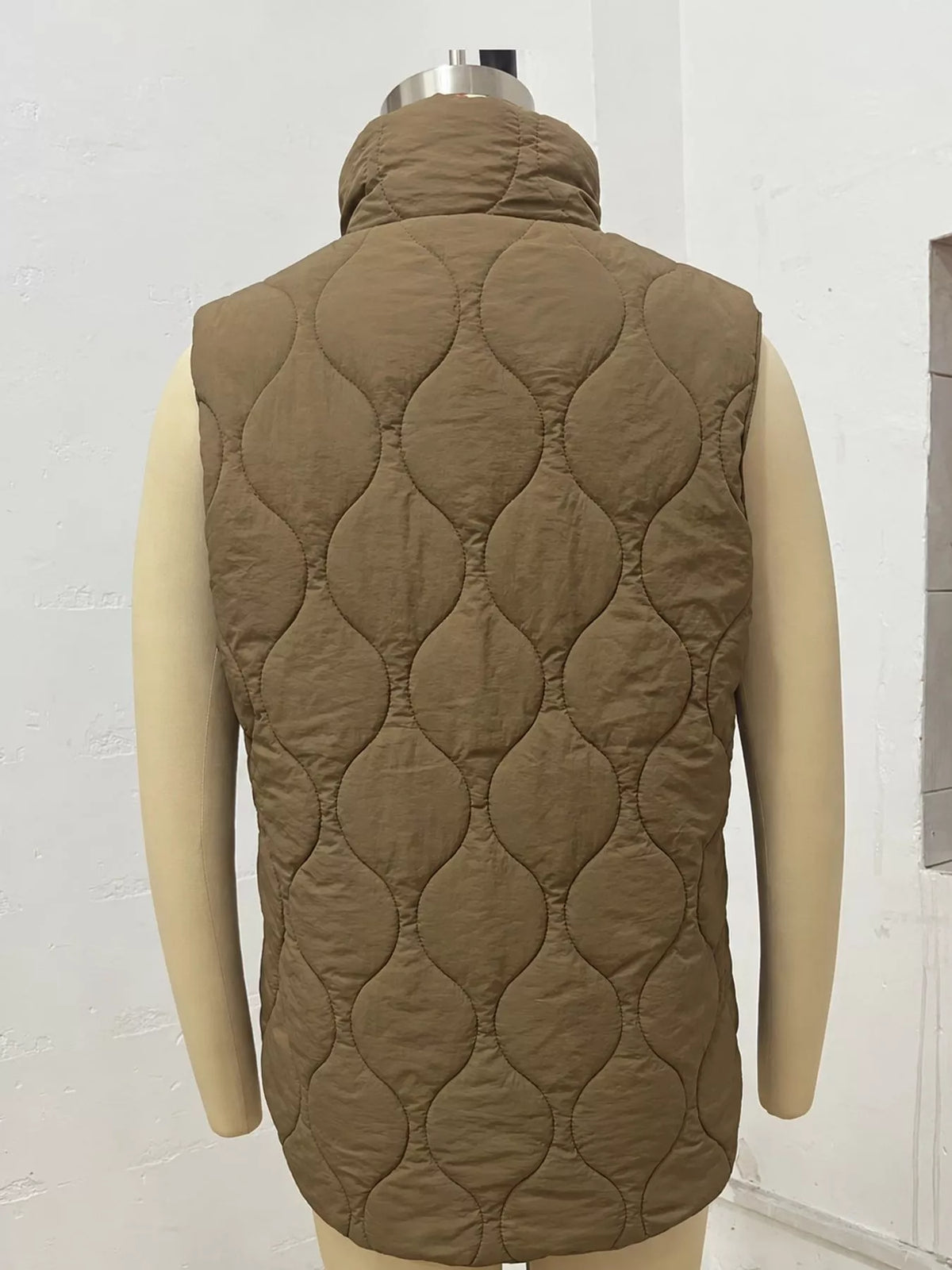 Quilted Snap Button Vest Coat
