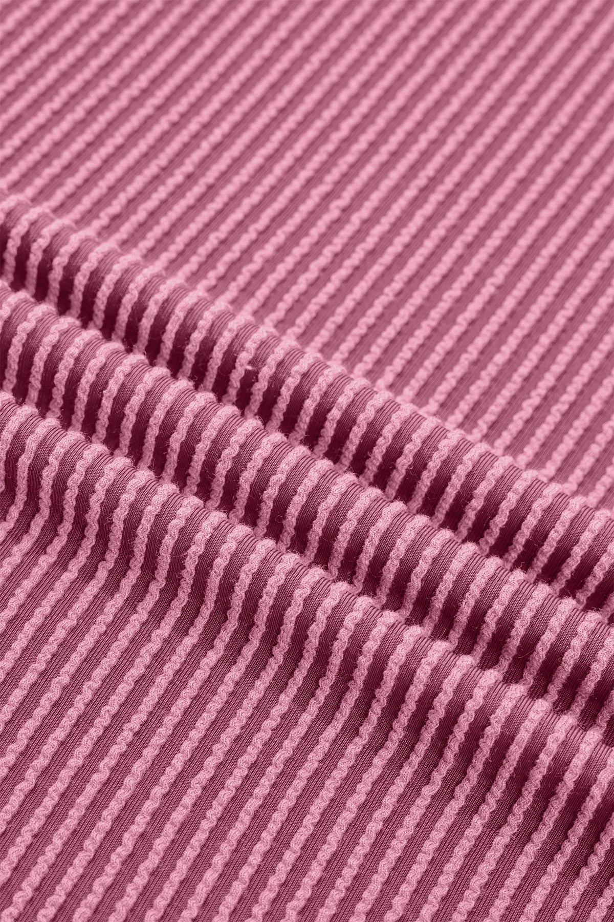 Pitaya Pink Twisted Ribbed Loose Tee Drawstring Elastic Waist 2pcs Short Set