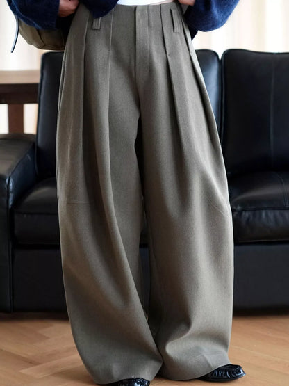 Pleated Wide-Leg Pants