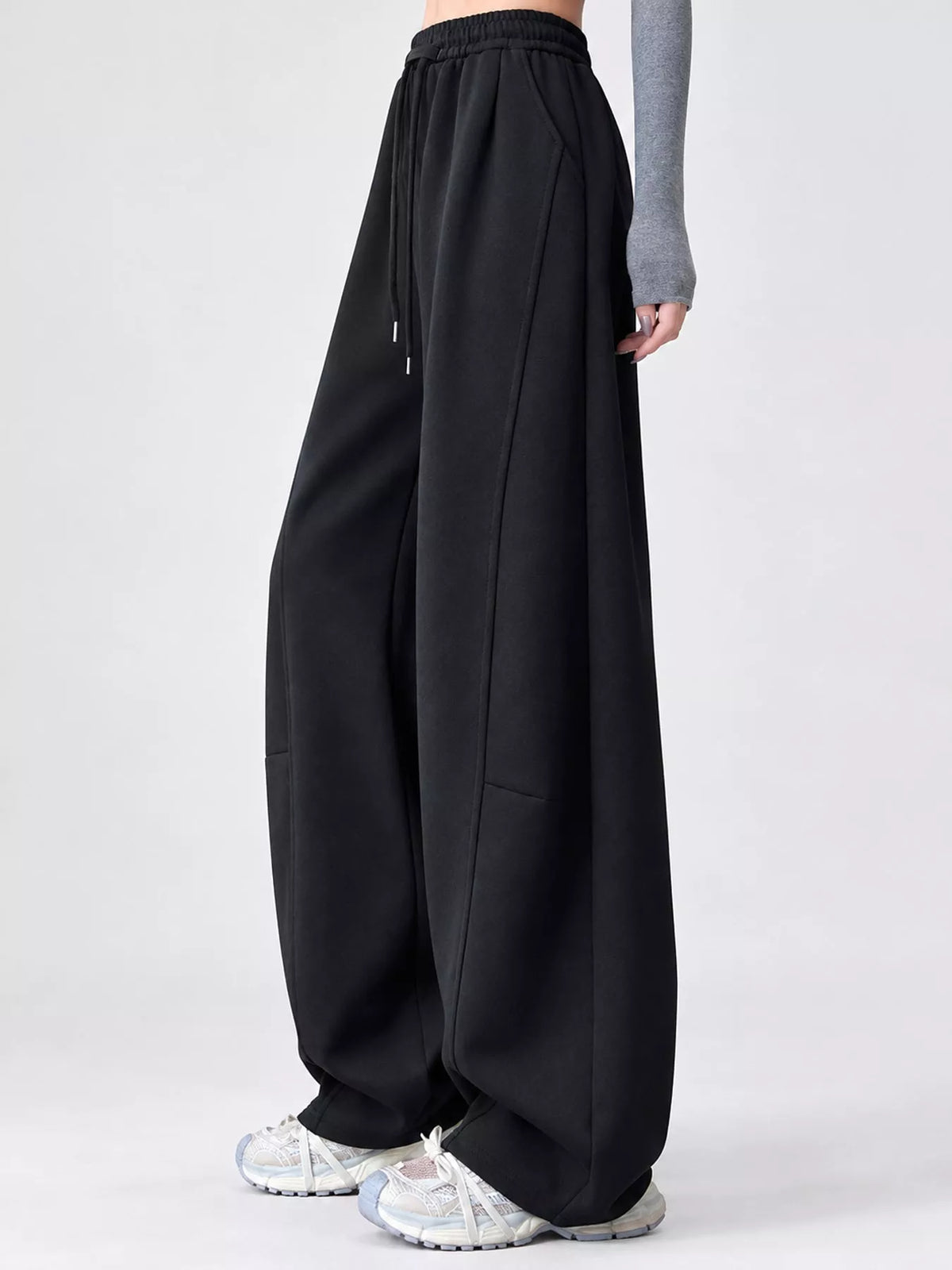 Full Size Drawstring Loose Fit Wide-Leg Sweatpants Plus Size
