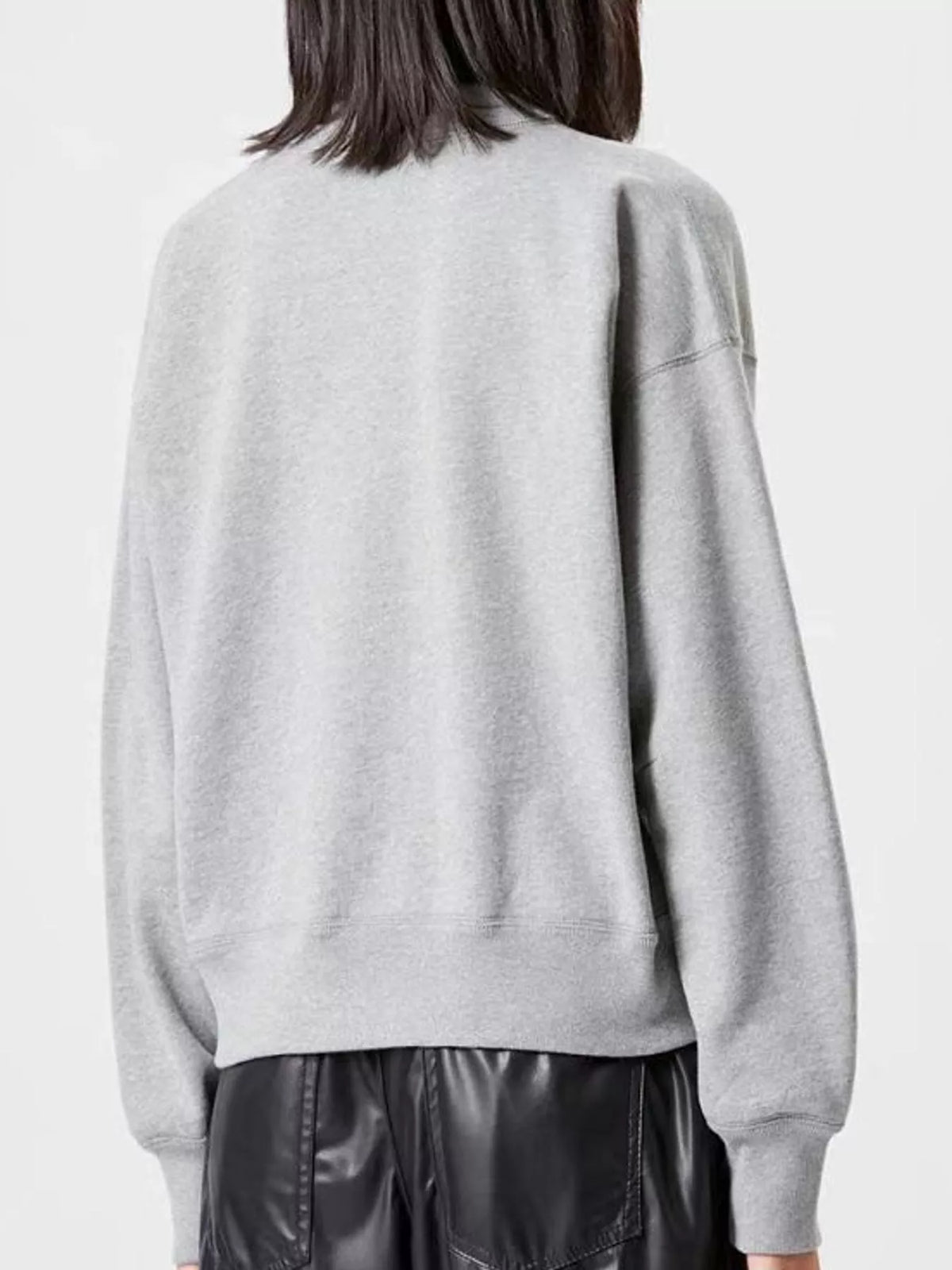 Mock Neck Dropped Shoulder Sweatshirt
