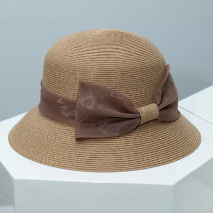 Cloche Hat with Ribbon Bow