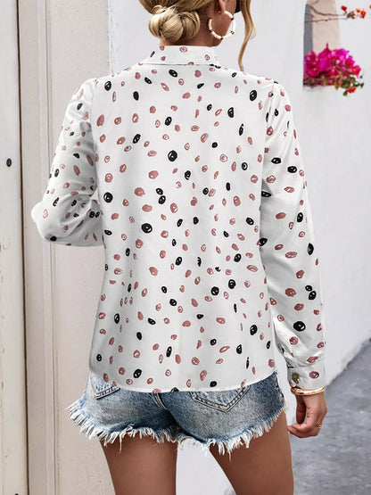 Printed Button-Down Long Sleeve Shirt