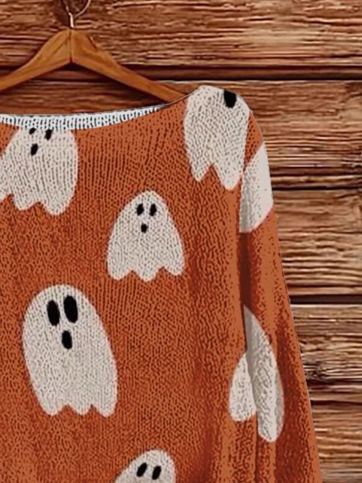 Full Size Halloween Graphic Boat Neck Sweater Plus Size