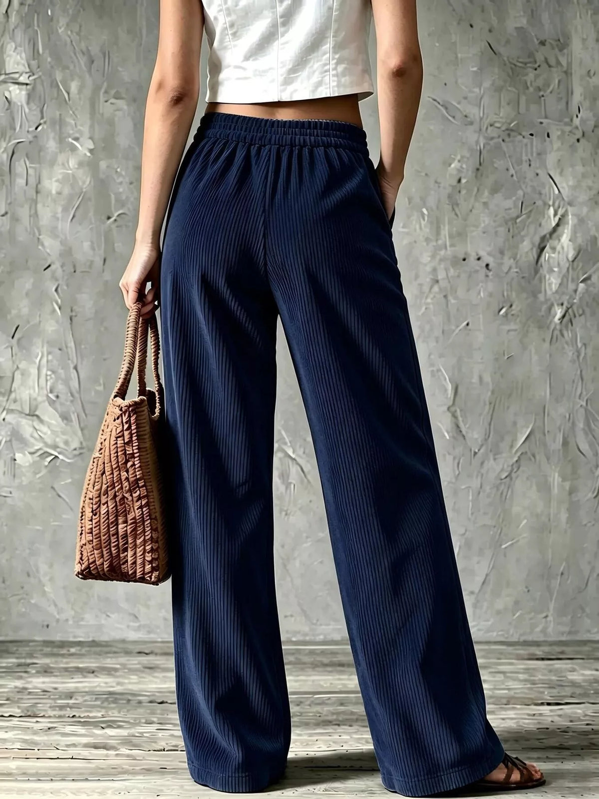 Plus Size Wide-Leg Corduroy Pants
