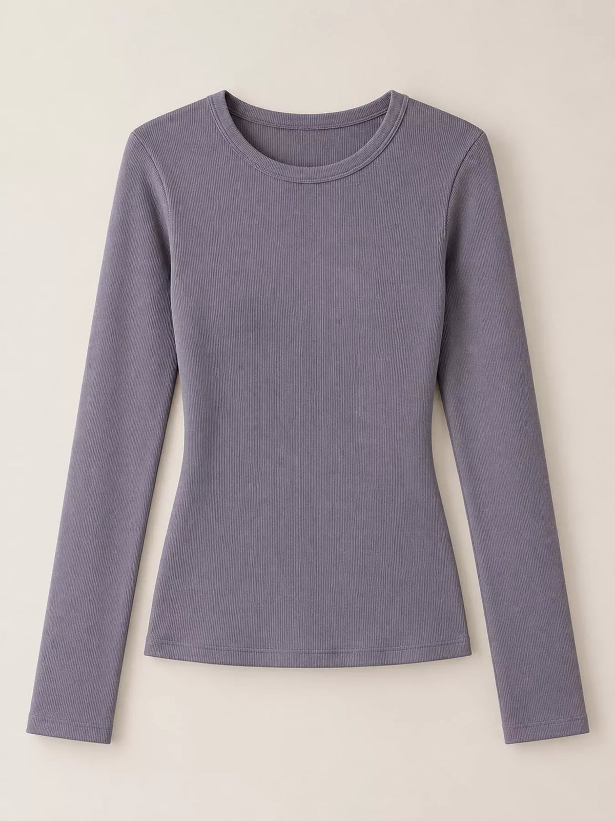 Minimalist Slim-Fit Long Sleeve Crew Neck T-Shirt
