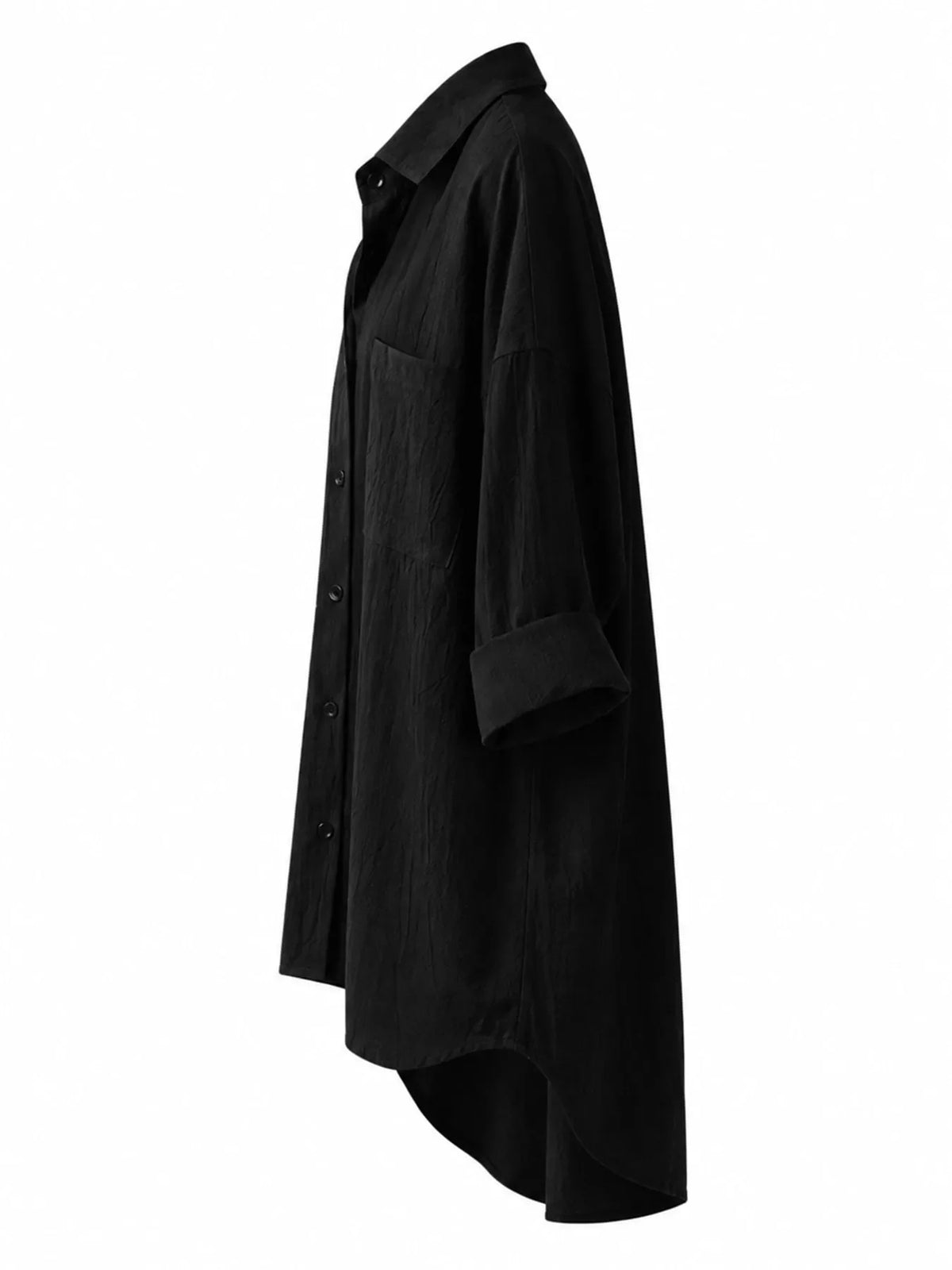 Full Size Casual Button-Down Shirt with Dual Chest Pockets Plus Size
