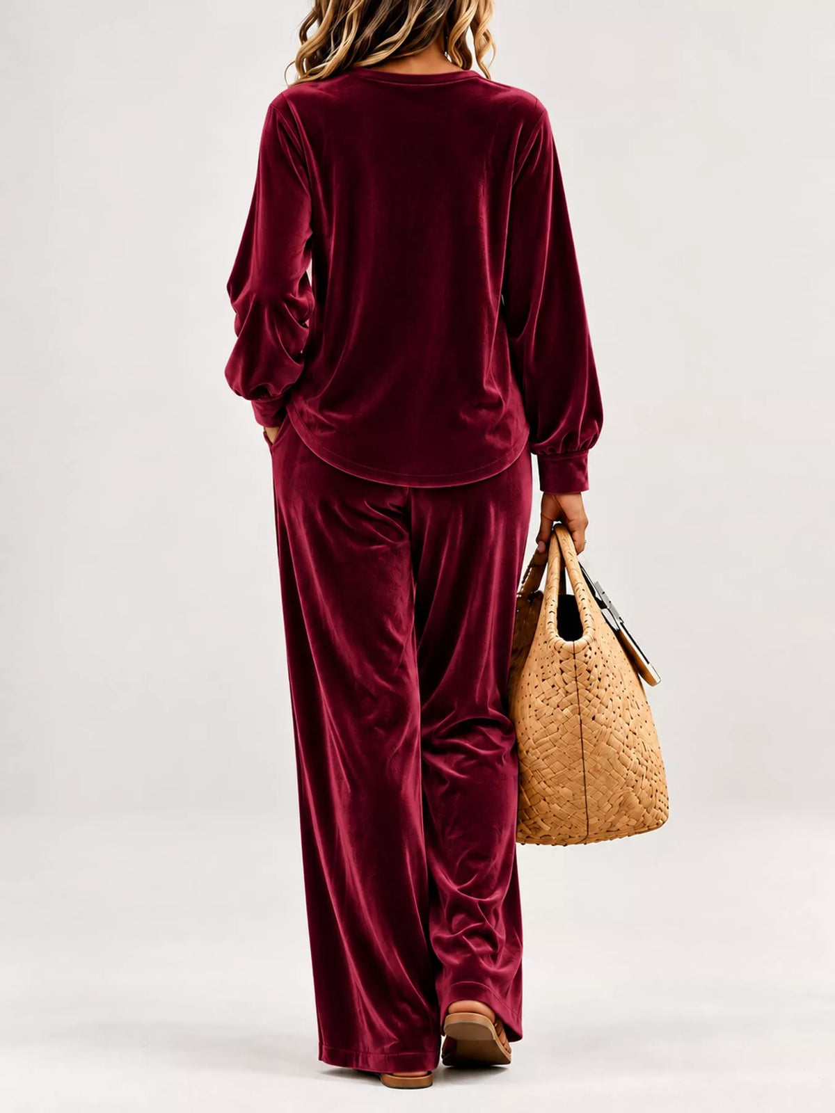 Decorative Button Top and Pants Set