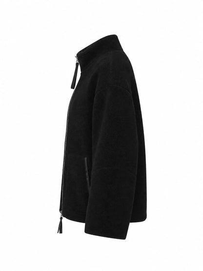 Oversized Cozy Sherpa Fleece Zip-Up Jacket