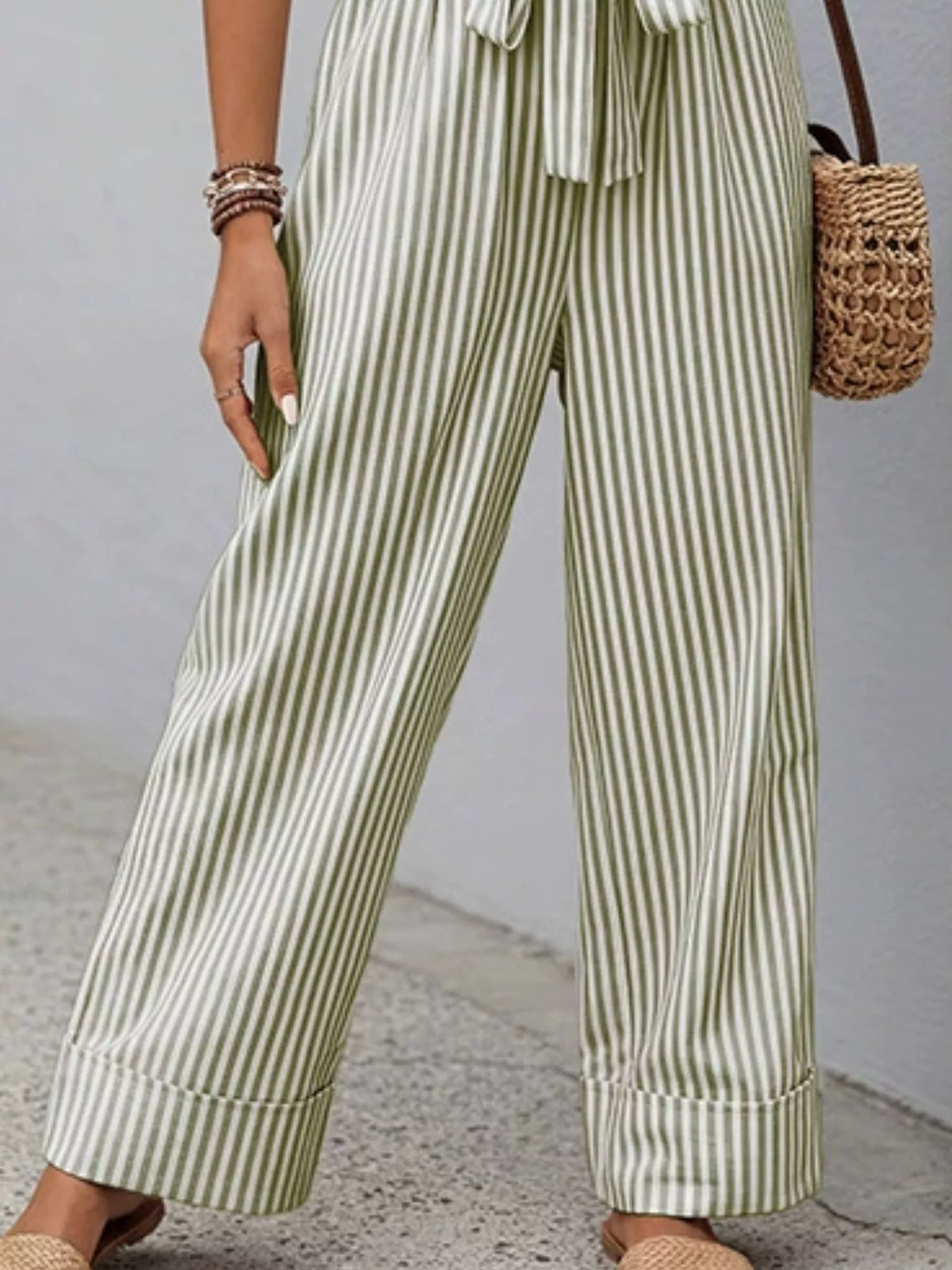 Sleeveless Striped V-Neck Jumpsuit