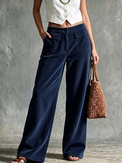 Plus Size Wide-Leg Corduroy Pants