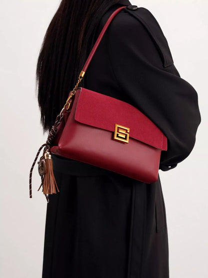 Gold-Tone Hardware Crossbody Bag