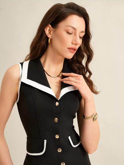 Sleeveless Button-Front Dress