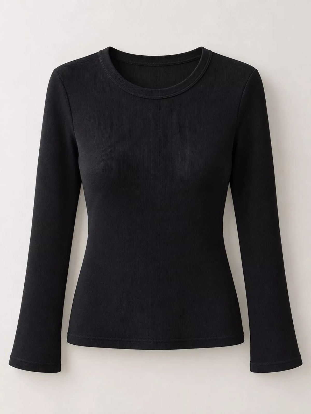 Minimalist Slim-Fit Long Sleeve Crew Neck T-Shirt