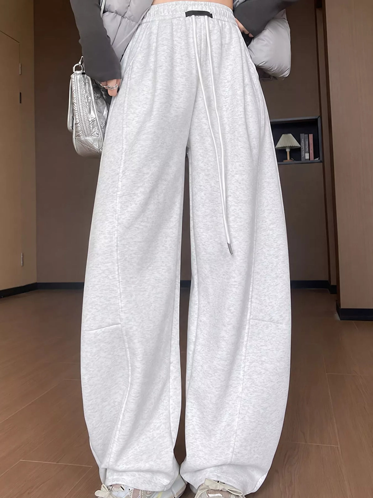 Full Size Drawstring Loose Fit Wide-Leg Sweatpants Plus Size