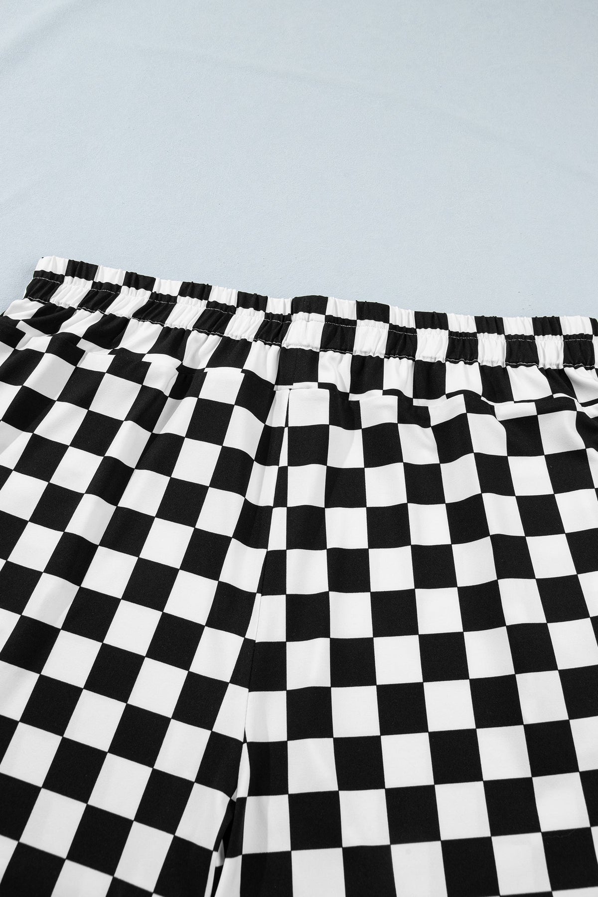 Black Plus Size Checkered Athleisure Shorts