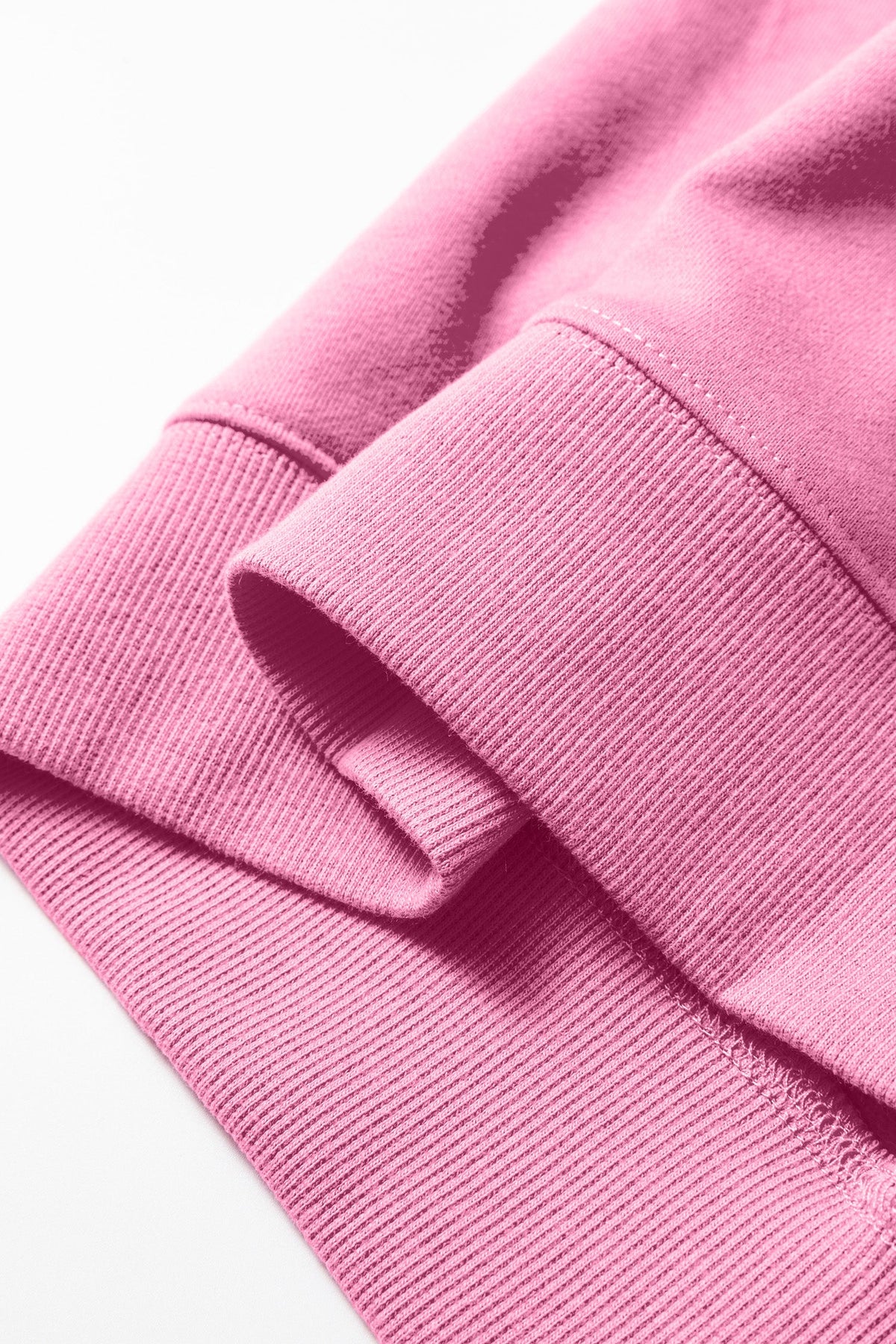 Bright Pink Oversize Blessed Embroidered Mock Neck Sweatshirt