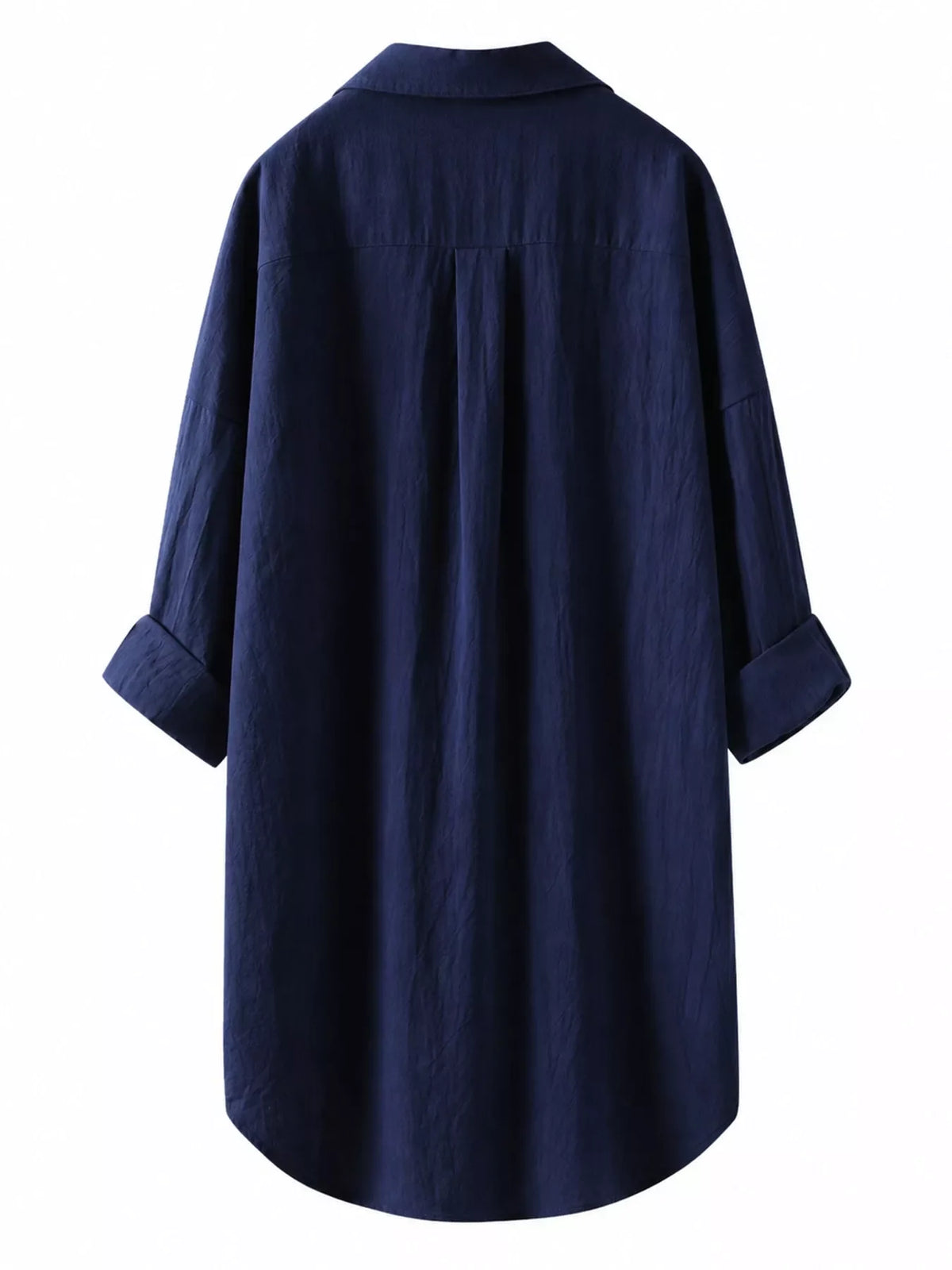 Full Size Casual Button-Down Shirt with Dual Chest Pockets Plus Size