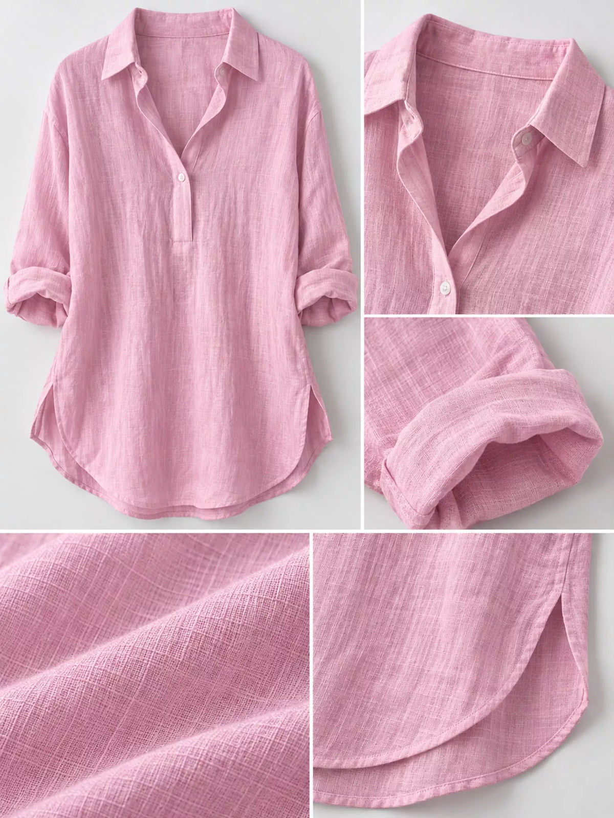 Collared Neck Long Sleeve Blouse