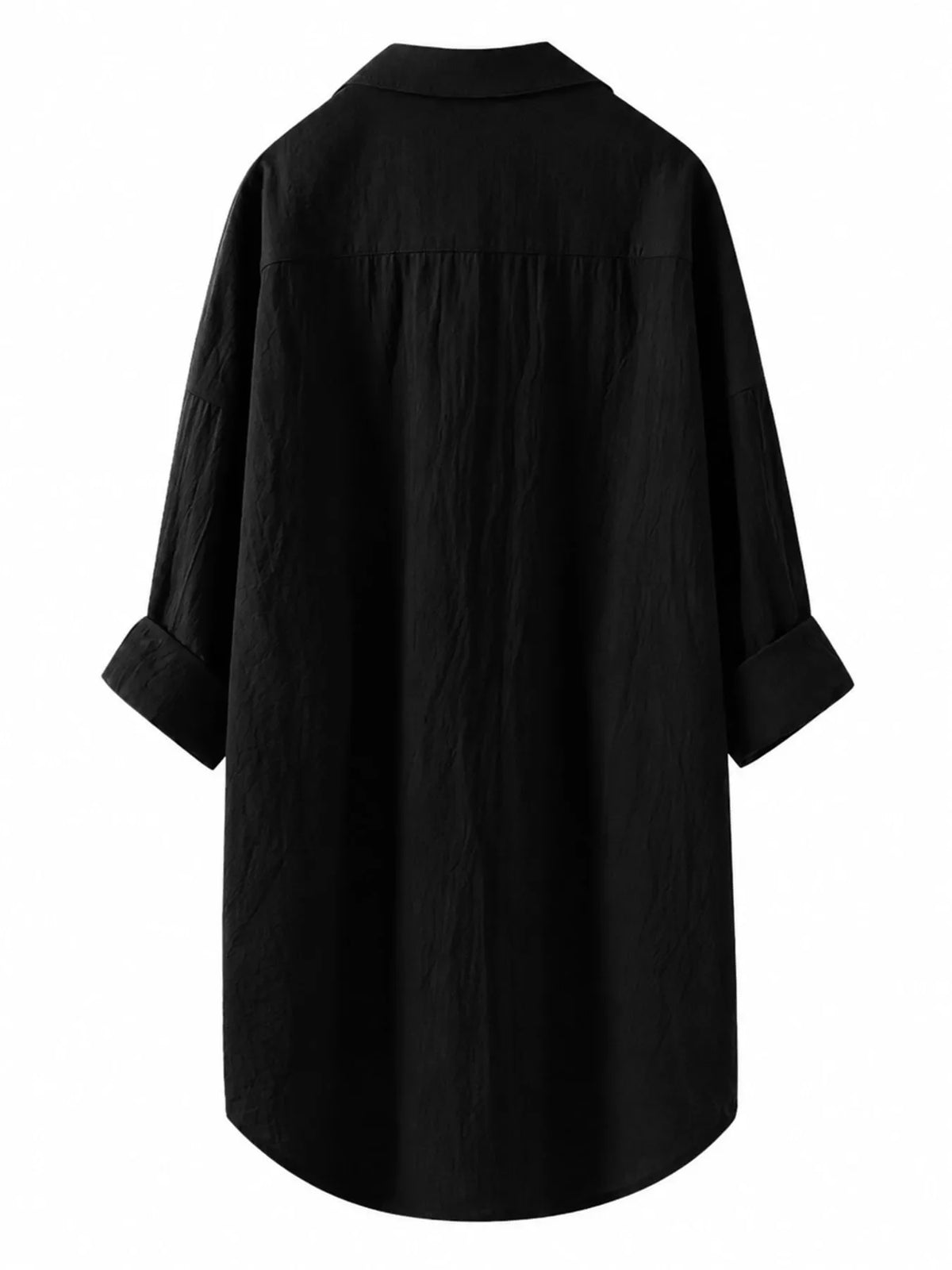 Full Size Casual Button-Down Shirt with Dual Chest Pockets Plus Size