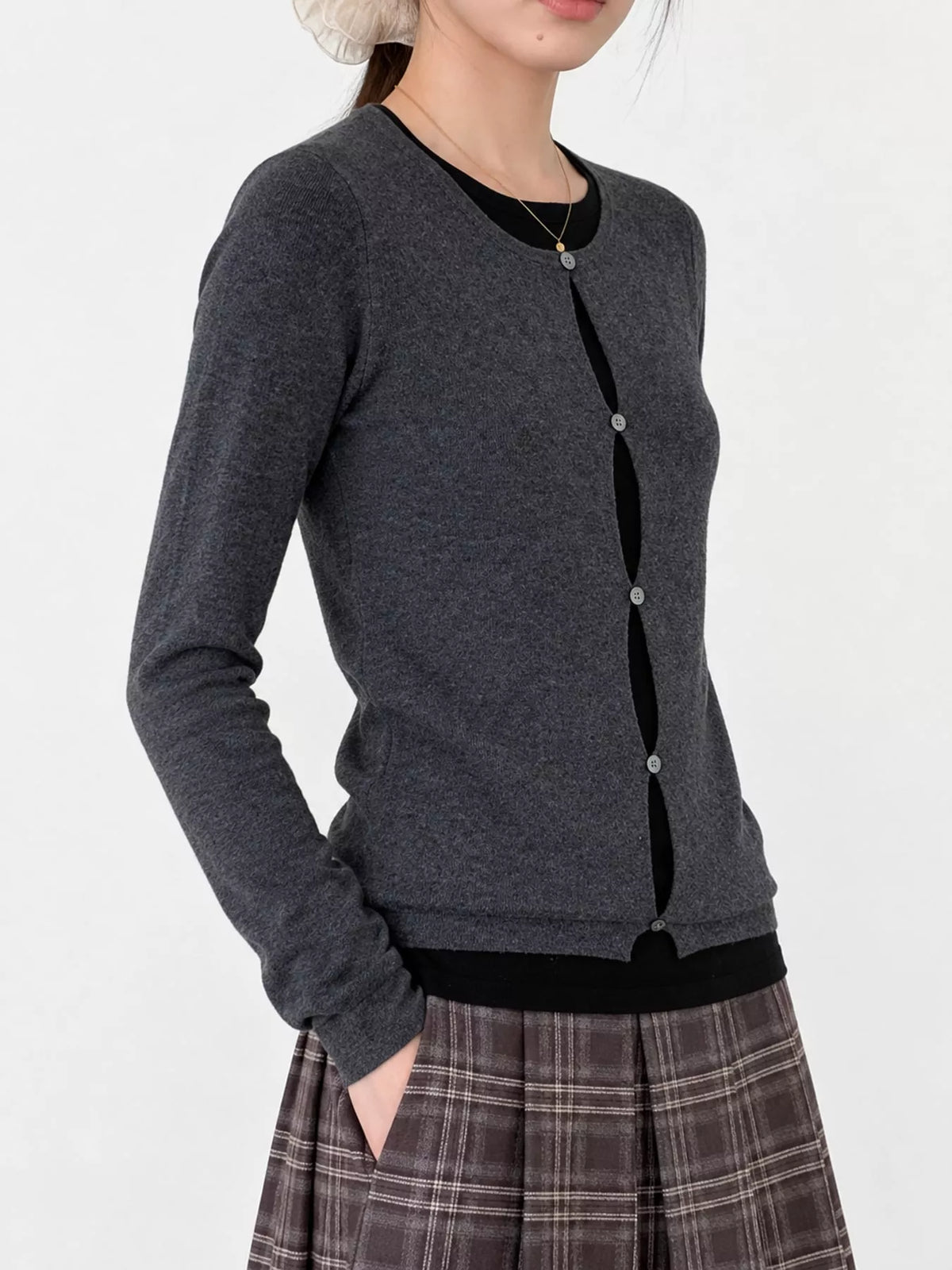 Layered Look Long Sleeve Knit Top