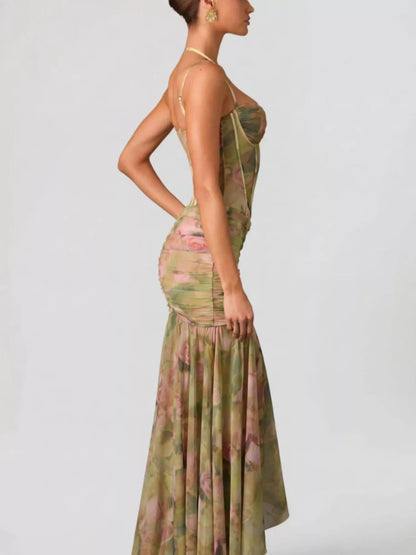 Sweetheart Neck Slit Maxi Dress