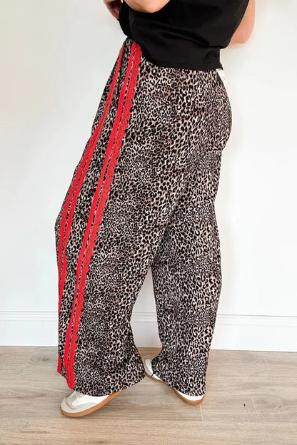 Leopard Print Wide Leg Pants