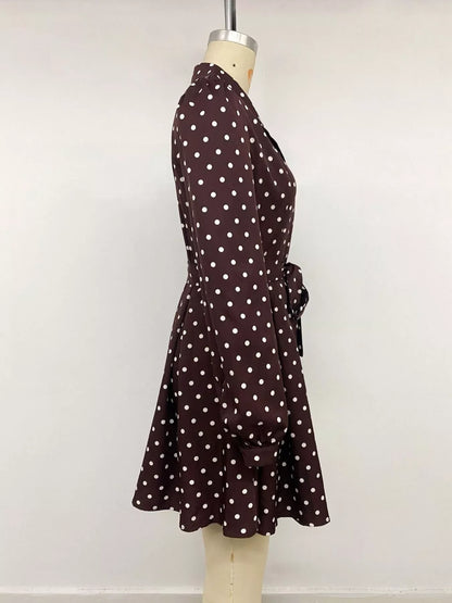 Hedvika's Polka Dot Long Sleeve Shirt Dress