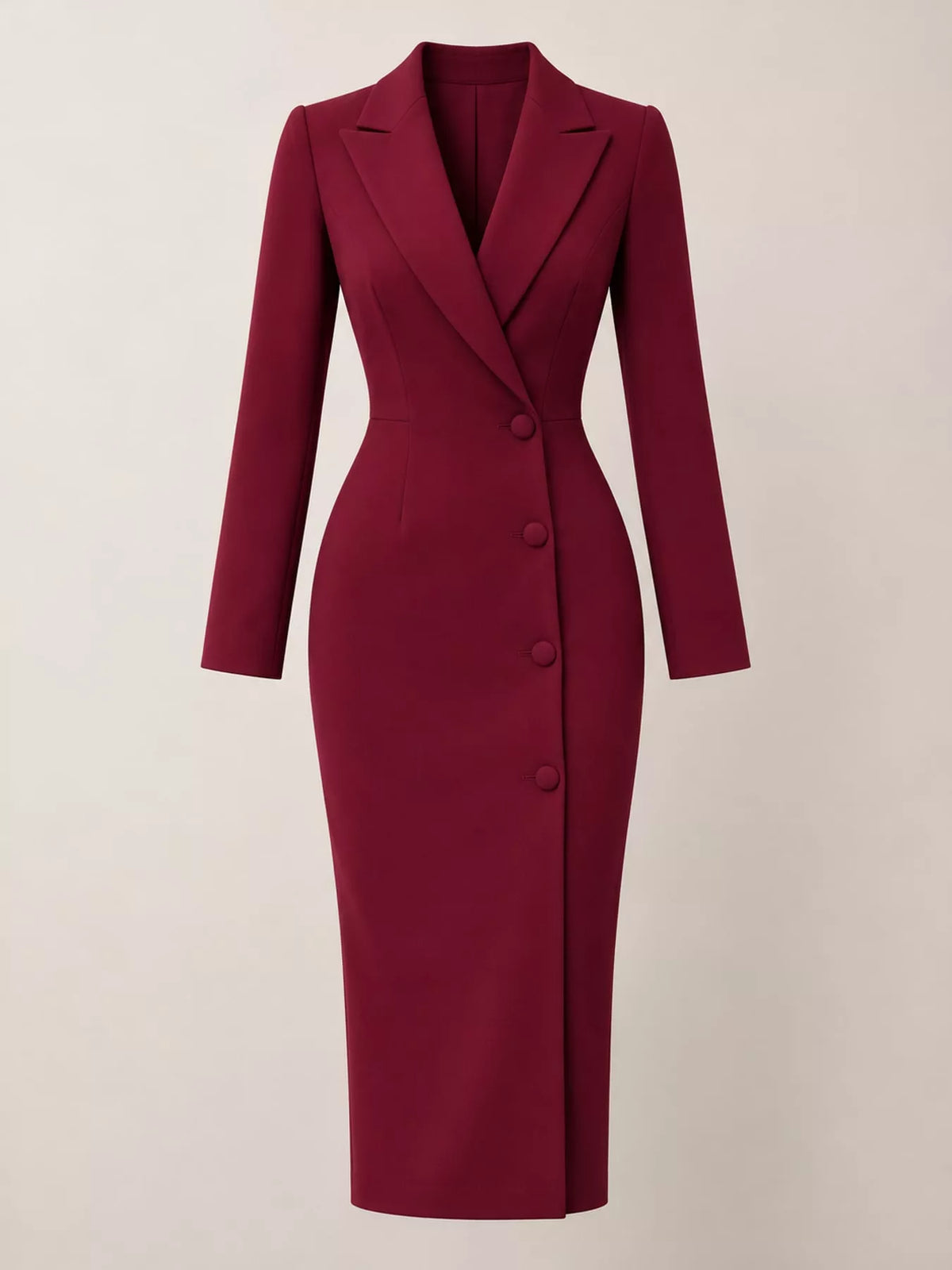 Full Size Elegant Single-Breasted Blazer Midi Dress Plus Size
