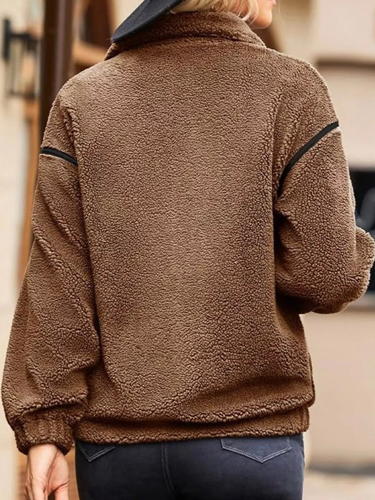 Stand Collar Cozy Sherpa Fleece Zip-Up Jacket