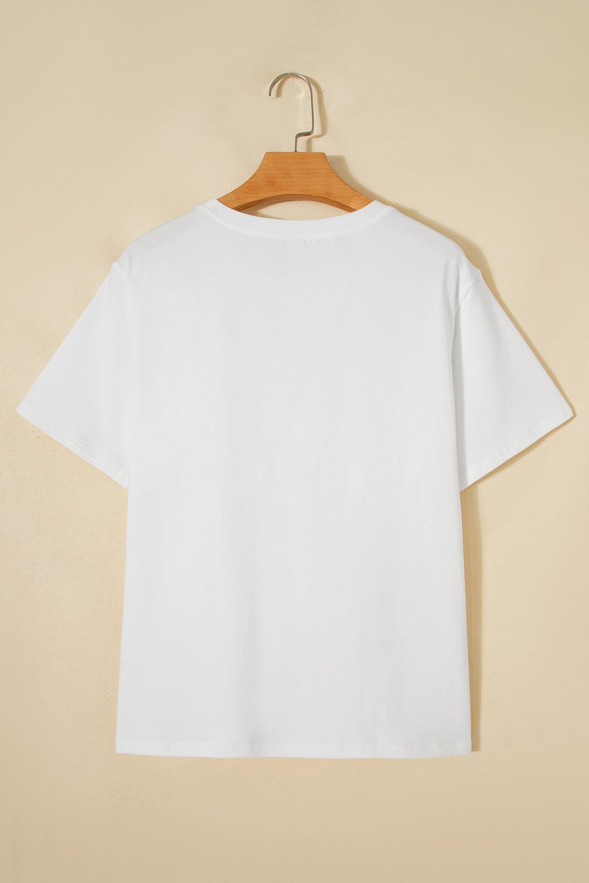 White Fancy Embroidered Patch Flag Casual T Shirt