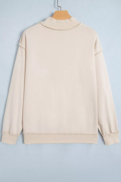 CHRIST IS KING Embroidery High Neck Baggy Sweatshirt
